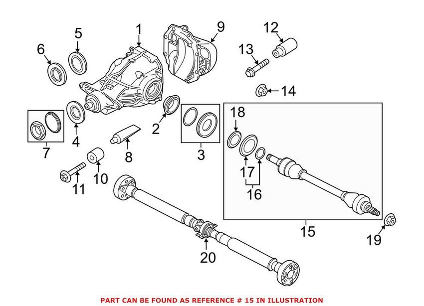 BMW Axle Assembly - Rear Driver Side (New) 33207566087